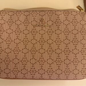 NWOT Nanette Lepore Tan Monogram Triple Section Crossbody Purse